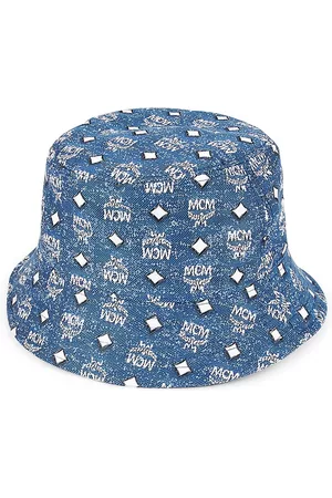 Mcm Men's Denim Visetos Baseball Cap Blue