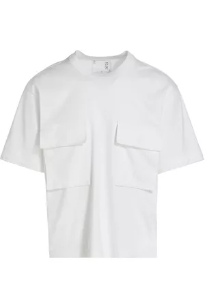 SACAI Men's Utility-Pocket Cotton Jersey Short-Sleeve T-Shirt - Off White - Size XL