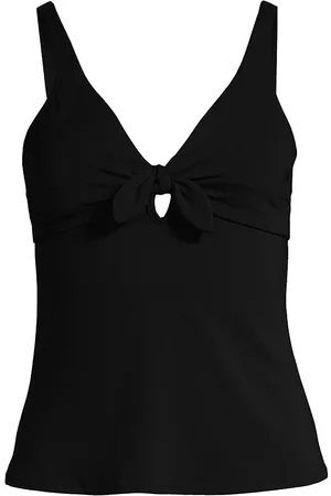 Robin Piccone Women's Ava Bow Tankini Top - Black - Size Large