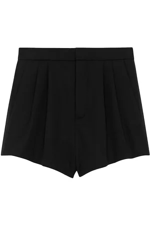 Saint Laurent Women's Tuxedo Shorts in Grain De Poudre - Noir - Size 4