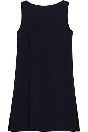 THEORY Women's Blanket-Stitch Boatneck Shift Dress - Deep Navy - Size 10
