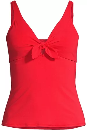 Robin Piccone Women's Ava Bow Tankini Top - Fiery Red - Size Large