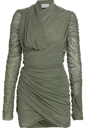 AZ FACTORY Women's Ester Manas Ruched Minidress - Khaki - Size 2