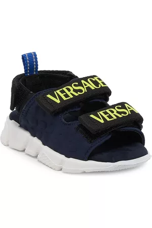 VERSACE Sandals - Baby's & Little Kid's Neoprene Strap Logo Sandals - Blue Black Yellow - Size 6 (Baby)