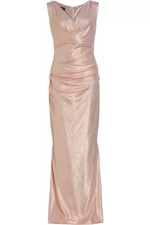 TALBOT RUNHOF Women's Sleeveless V-Neck Gown - Blush - Size 6