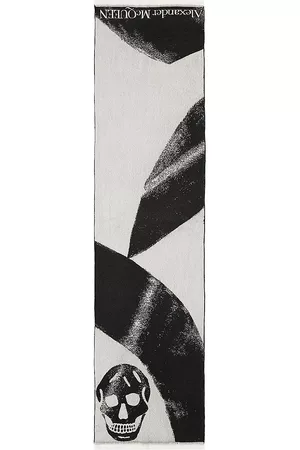 Alexander McQueen Women's Skull Graphic Oversize Wool Scarf - Black Ivory
