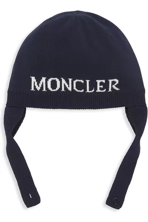 Moncler Baby's Logo Intarsia Beanie - Blue - Size 6 Months