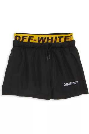 OFF-WHITE Boys Swim Shorts - Baby Boy's Logo Industrial Swim Shorts - Black Yellow - Size 24 Months