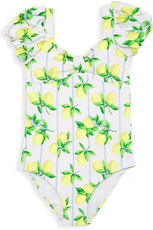 Janie and Jack Baby's, Little Girl's, & Girl's Lemon Print One-Piece Swimsuit - Size 12