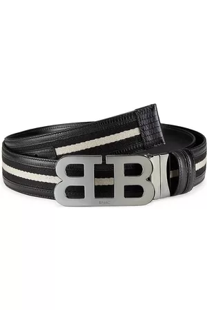 Bally Men's B-Chain Snake-Effect Leather Belt