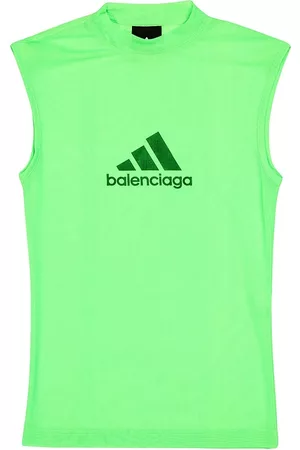 Balenciaga Men's / Adidas Sleeveless Fitted Top - Neon Green - Size Small