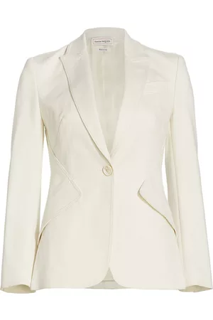 Alexander McQueen Women's Tailored Denim Jacket - Ivory - Size 4