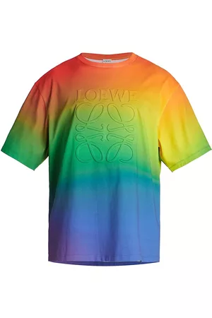 Loewe Men's Rainbow Anagram Cotton Short-Sleeve T-Shirt - Multi Color - Size Small