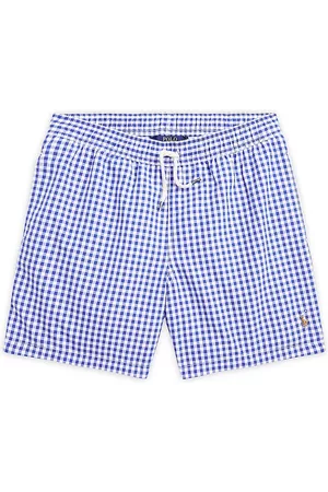 Ralph Lauren Boys Swim Shorts - Little Boy's & Boy's Gingham Swim Shorts - Cruise Royal Gingham - Size 14