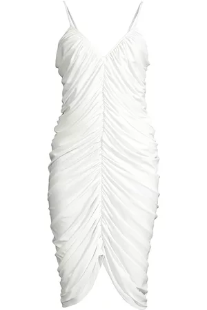Norma Kamali Women's Diana Ruched Slip Dress - Snow White - Size Large