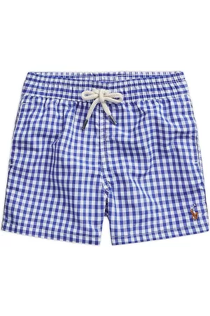Ralph Lauren Boys Swim Shorts - Baby Boy's Gingham Print Swim Shorts - Cruise Royal Gingham - Size 3 Months