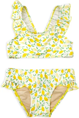 Egg New York Girls Bikinis - Little Girl's & Girl's 2-Piece Jane Lemon Print Bikini - Lemon - Size 12