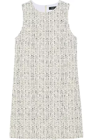 THEORY Women's Tweed Shift Minidress - Ivory Multi - Size 6