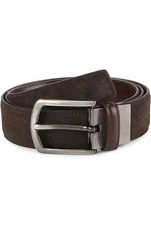 Saks Fifth Avenue Men Belts - Men's Reversible Leather & Suede Belt - Java - Size 46