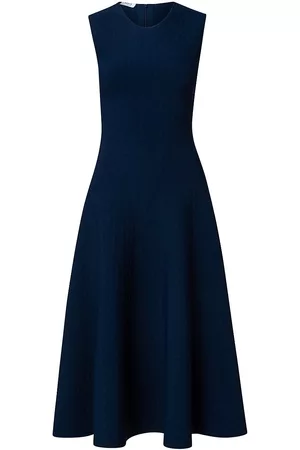 AKRIS Women's Knit Jacquard Midi-Dress - Navy - Size 2