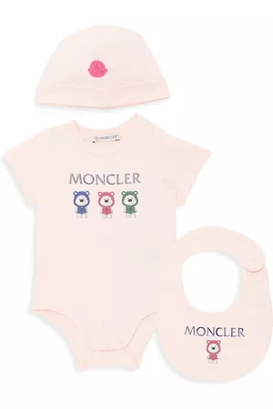 Moncler Baby's Logo Print Cotton-Blend 3-Piece Set - White - Size 12 Months