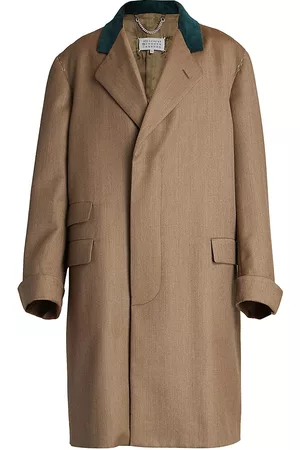 Maison Margiela Men's Wool Overcoat - Bronze - Size 50