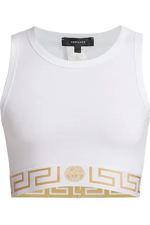 Versace icon logo discount cropped tank top