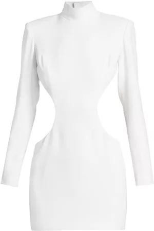Monot Women's Open-Back Turtleneck Minidress - White - Size 2