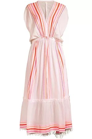 Lemlem Women's Eshe Plunge Neck Dress - Pink - Size Small