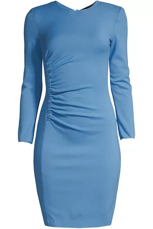 Emporio Armani Women's Milano Ruched Jersey Dress - Blue - Size 10