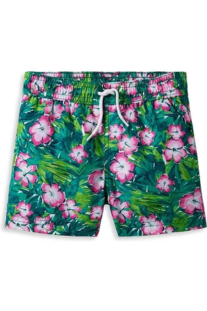 Janie and Jack Baby Swim Shorts - Baby Boy's, Little Boy's & Boy's Tropical Floral Print Swim Trunk - Multi Floral - Size 10