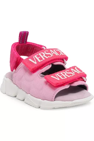 VERSACE Sandals - Baby's & Little Kid's Neoprene Strap Logo Sandals - Pink Fuchsia White - Size 8 (Toddler)