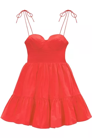 Staud Women's Landry Smocked Bustier Minidress - Hibiscus - Size XS