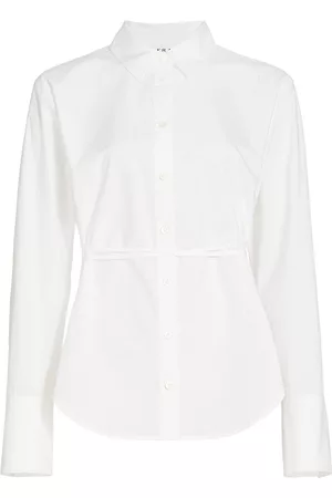 Frame Women's Cotton Tie-Waist Dress Shirt - Blanc - Size Small