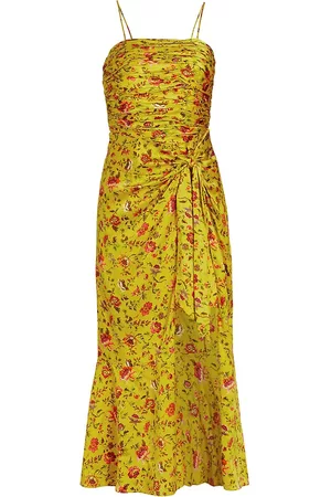 Cinq A Sept Women's Provence Katz Ruched Floral Dress - Pomelo Multi - Size 6
