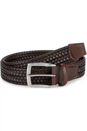 Saks Fifth Avenue Men's COLLECTION Woven Leather Belt - Java - Size 40