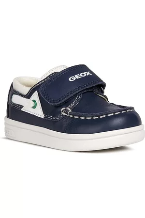 Geox Little Boy's Djrock Leather Deck Shoes - Navy White - Size 10 (Toddler)
