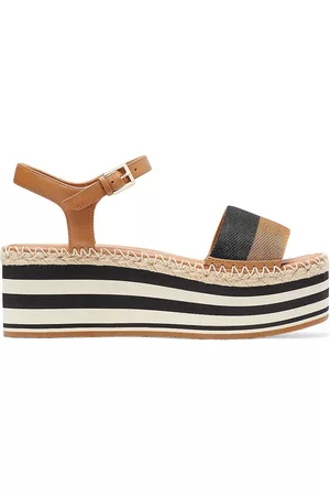 Kate Spade Women's Festive Striped Platform Espadrilles - Black - Size 7