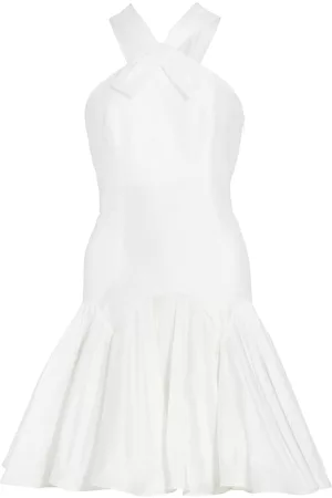 Amsale Women's Satin Halterneck Dress - Ivory - Size 16