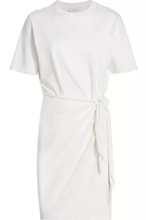 Vince Women's Side-Tie T-Shirt Dress - Off White - Size XL