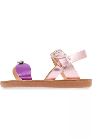 Ancient Greek Sandals Little Girl's & Girl's Little Poppy Metallic Soft Leather Sandals - Metal Pink - Size 9.5 (Toddler)