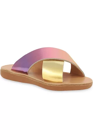 Ancient Greek Sandals Little Girl's & Girl's Little Thais Metallic Soft Leather Sandals - Tropical Sunset - Size 8 (Toddler)