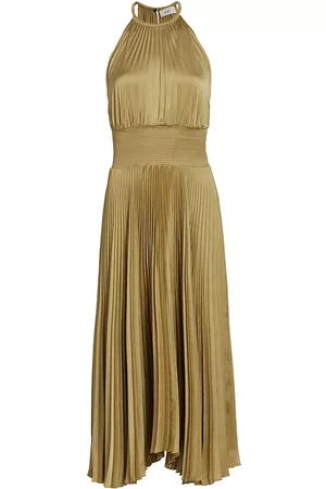 A.L.C. Women's Renzo II Asymmetric Pleated Midi-Dress - Elmwood - Size 10