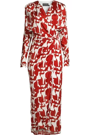 GINGER & SMART Women's Heiress Jersey Wrap Dress - Red Multi - Size 18