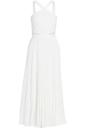 Ml Monique Lhuillier Women's Halterneck Midi-Dress - Ivory - Size 10