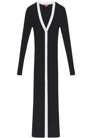 Staud Women's Shoko Sweater Dress - Black White - Size XL