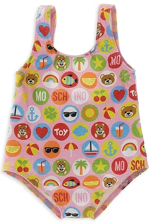 Moschino Baby Girl's & Little Girl's Sparkling Bear Pop Art Print Swimsuit - Pink - Size 3 Months