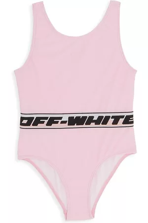 OFF-WHITE Little Girl's & Girl's Logo Band Swimsuit - Pink Black - Size 4