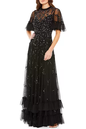Mac Duggal Women's Floral Sequin-Embellished A-Line Gown - Black - Size 20