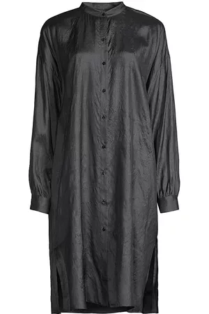Eileen Fisher Women Tops - Women's Long Silk Tunic Shirt - Black - Size Small